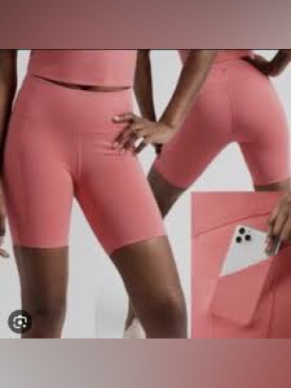 Athleta Coral Pink High-Rise Bike Shorts